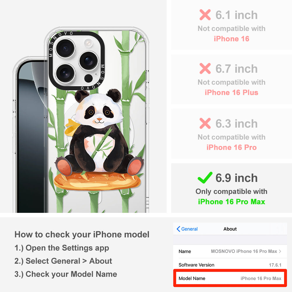 Bamboo Panda Phone Case - iPhone 16 Pro Max Case - MOSNOVO