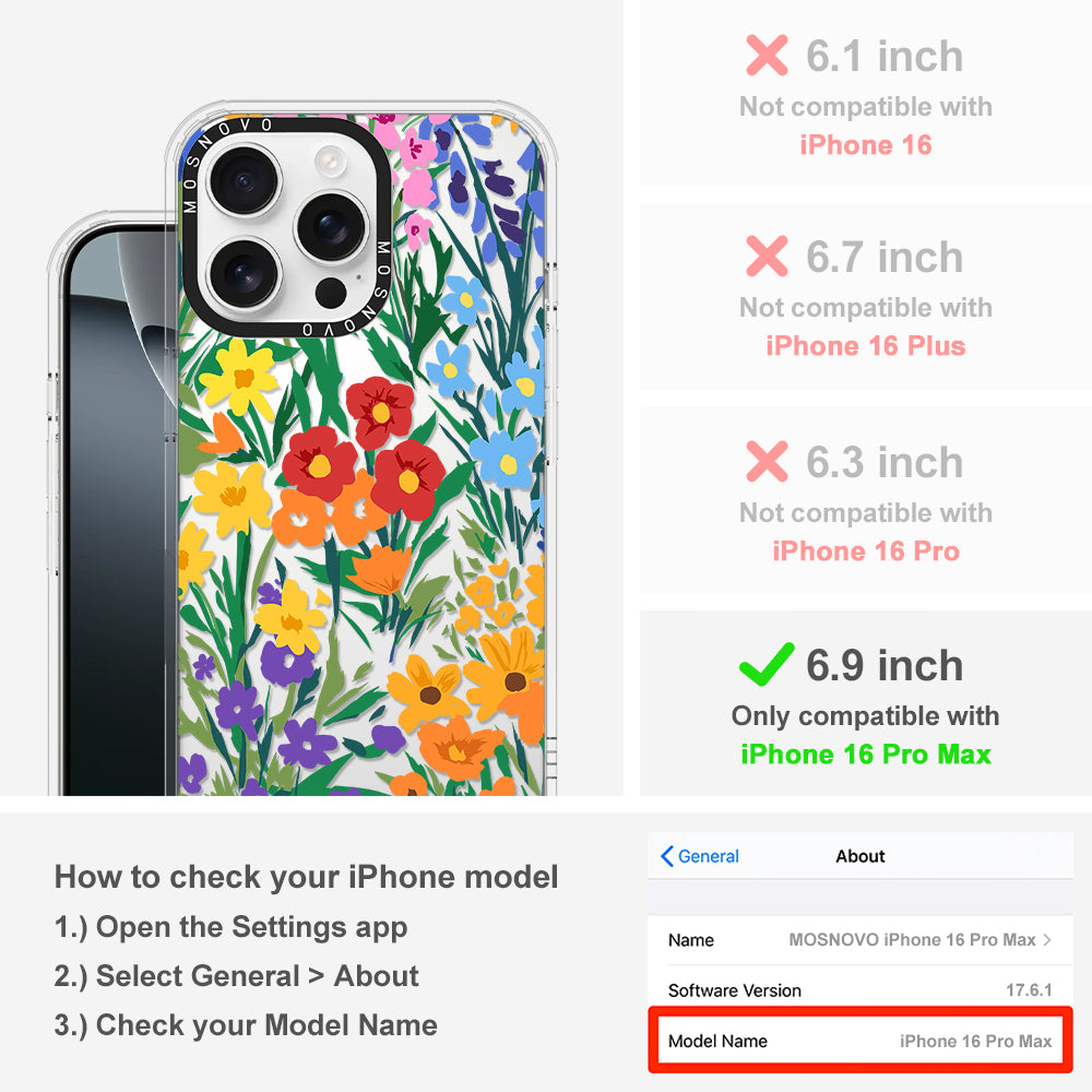 Spring Botanical Flower Floral Phone Case - iPhone 16 Pro Max Case - MOSNOVO