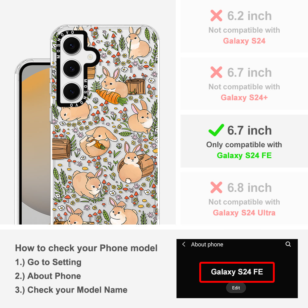 Cute Bunny Garden Phone Case - Samsung Galaxy S24 FE Case - MOSNOVO