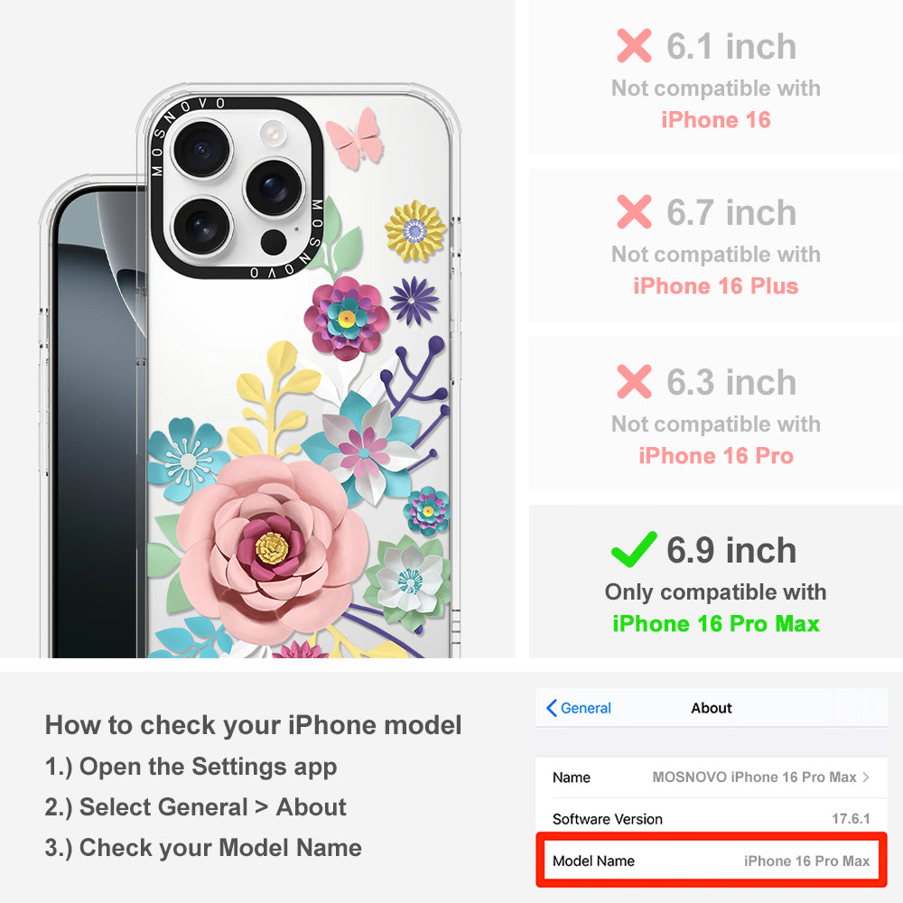 3D Floral Phone Case - iPhone 16 Pro Max Case - MOSNOVO