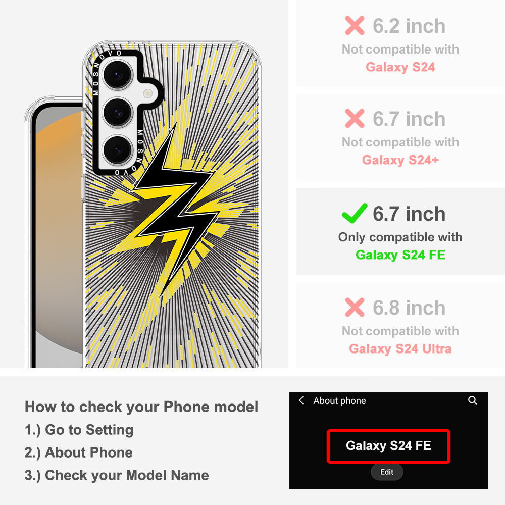 Lightning Bolt Phone Case - Samsung Galaxy S24 FE Case - MOSNOVO