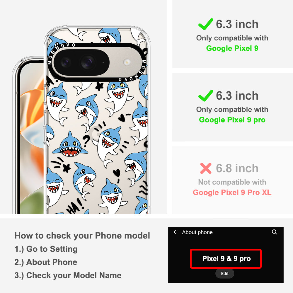 Cute Sharks Phone Case - Google Pixel 9 Pro Case