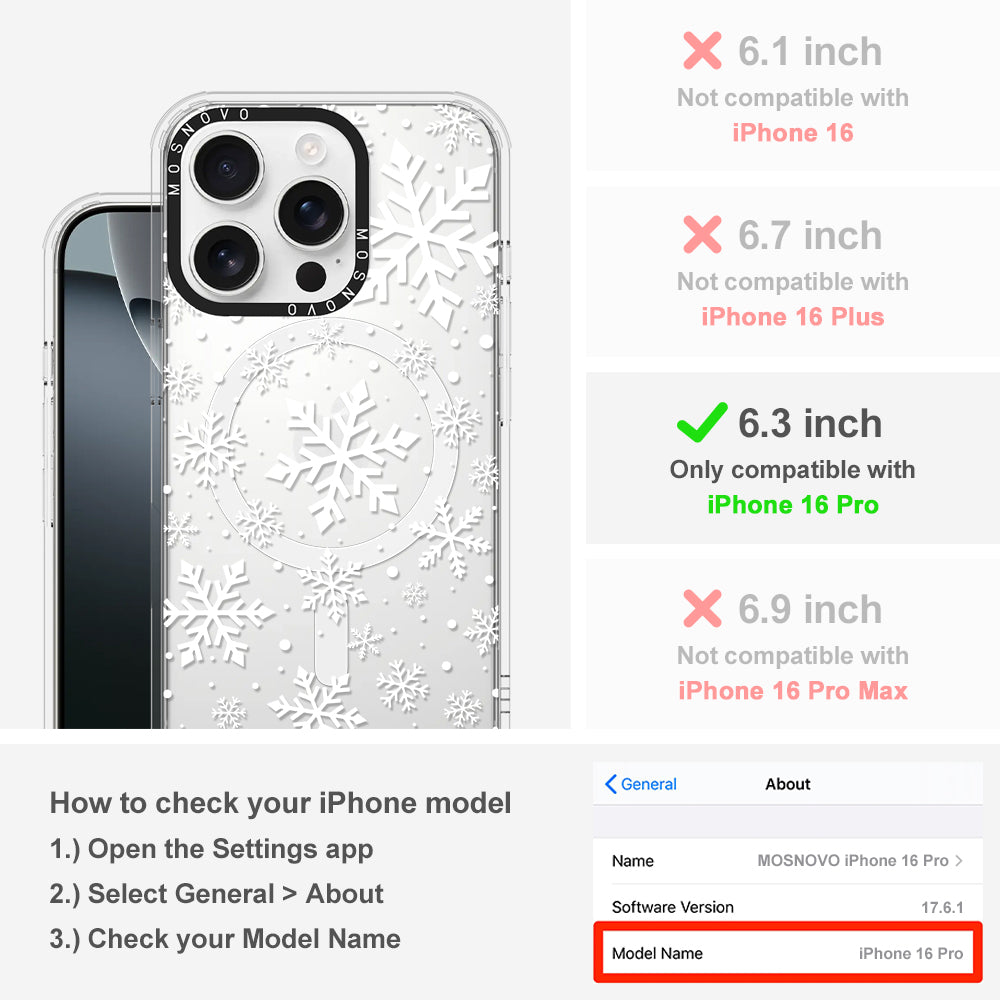 Snowflake Phone Case - iPhone 16 Pro Case - MOSNOVO