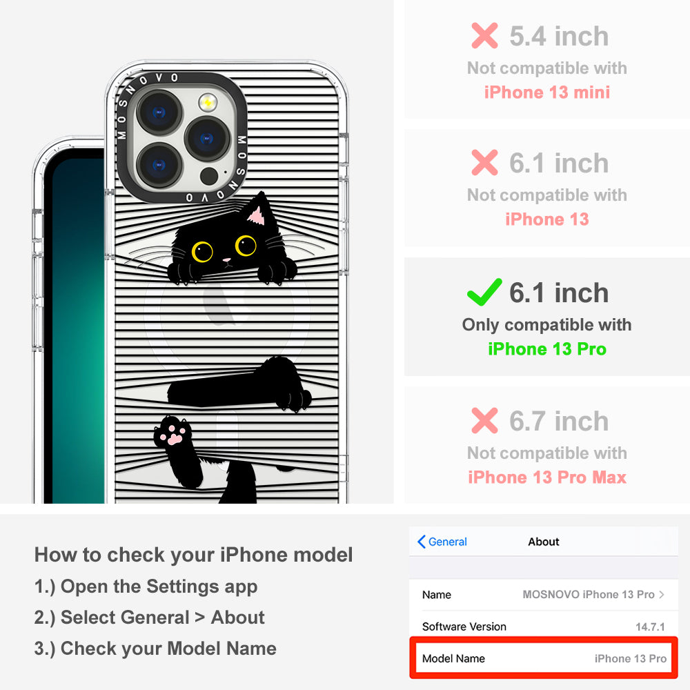 Hidden Black Cat Phone Case - iPhone 13 Pro Case