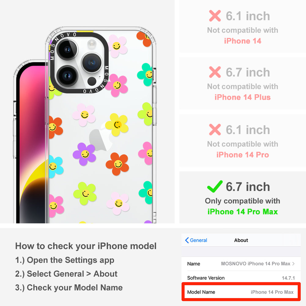 Smile Floral Phone Case - iPhone 14 Pro Max Case