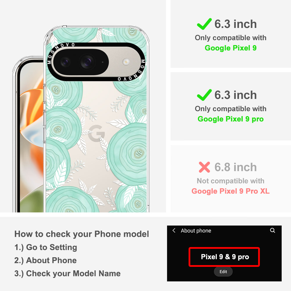 Mint Flower Phone Case - Google Pixel 9 Pro Case