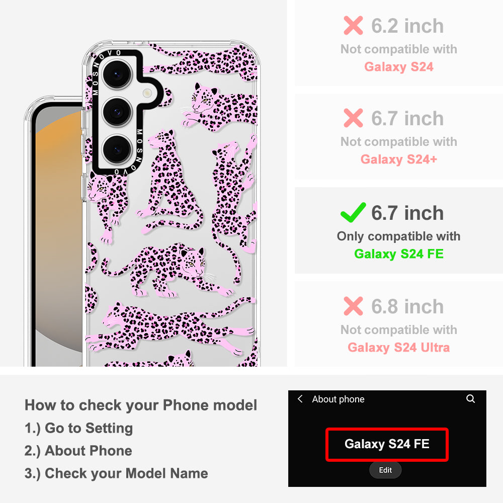 Pink Leopard Phone Case - Samsung Galaxy S24 FE Case - MOSNOVO