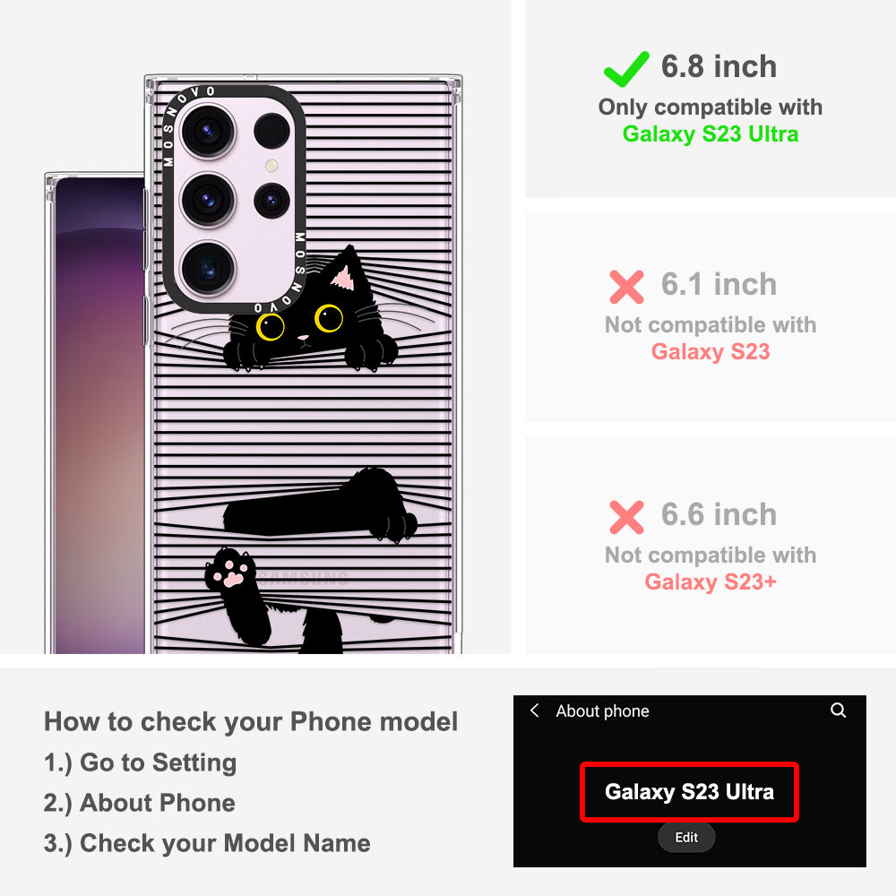 Hidden Black Cat Phone Case - Samsung Galaxy S23 Ultra Case