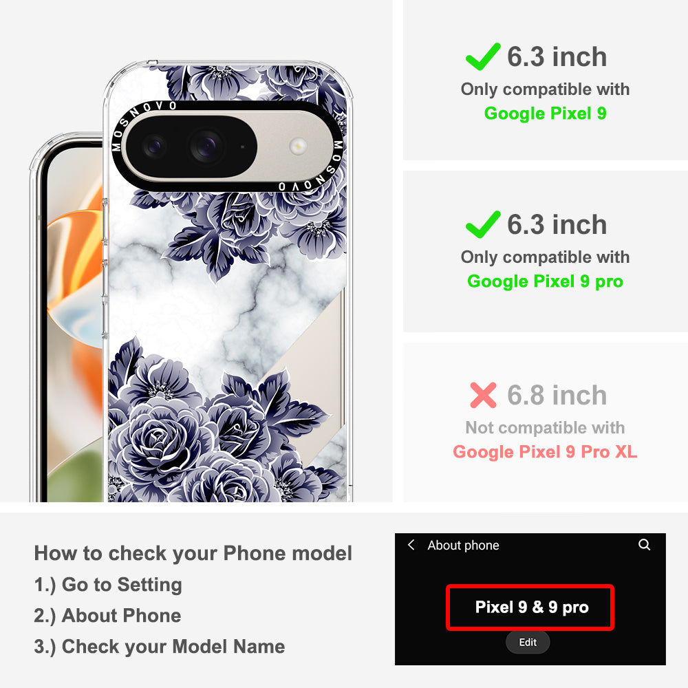 Purple Flower Marble Phone Case - Google Pixel 9 Case