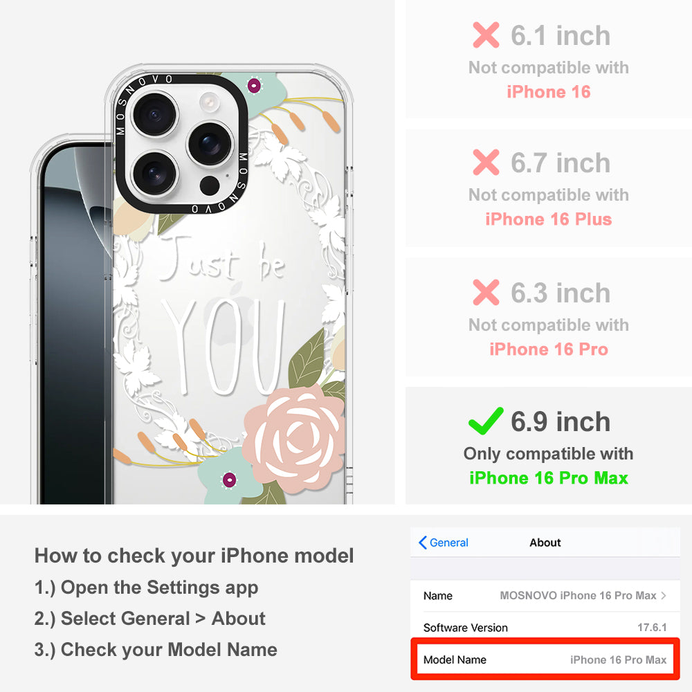 Just Be You Phone Case - iPhone 16 Pro Max Case - MOSNOVO