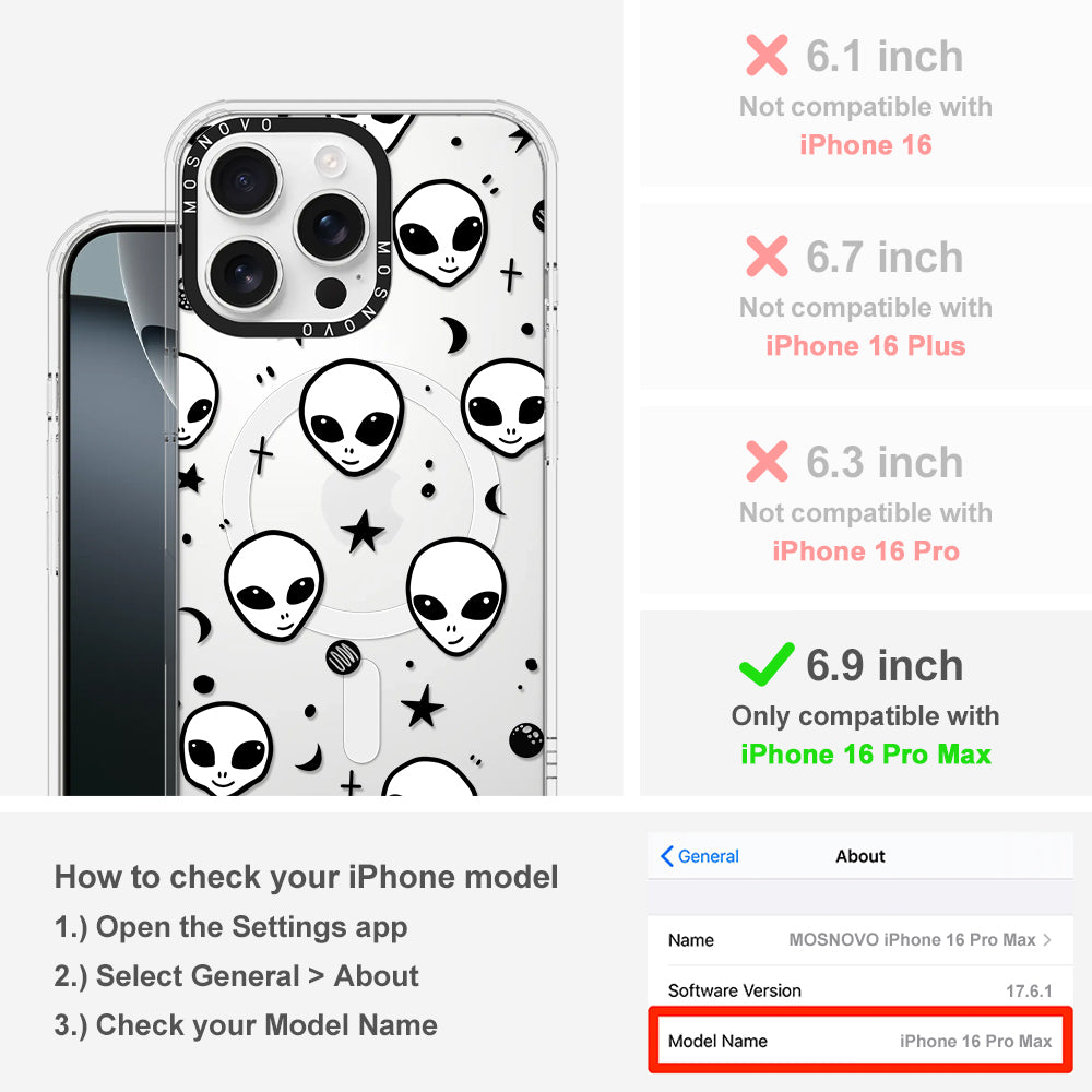 Cute Alien Phone Case - iPhone 16 Pro Max Case - MOSNOVO