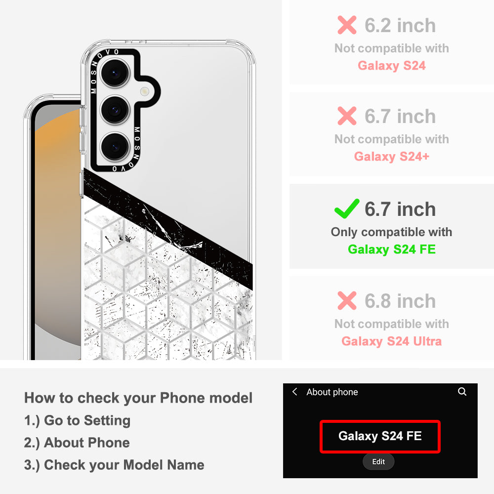 Marble Block Art Phone Case - Samsung Galaxy S24 FE Case - MOSNOVO