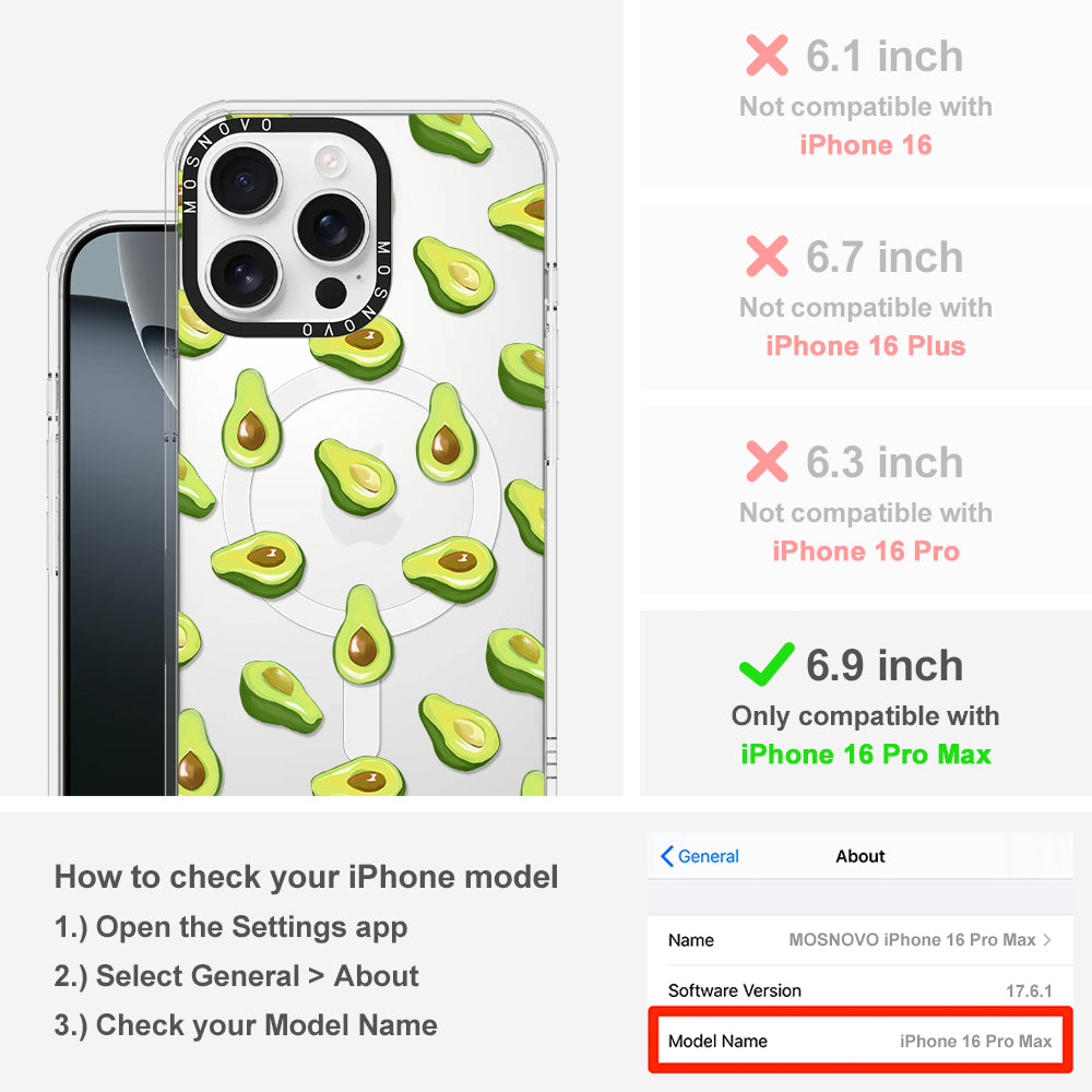 Fleshy Avocado Phone Case - iPhone 16 Pro Max Case - MOSNOVO