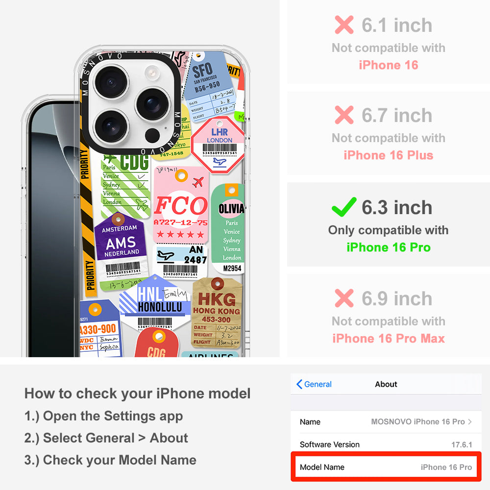 Ticket Label Phone Case - iPhone 16 Pro Case - MOSNOVO