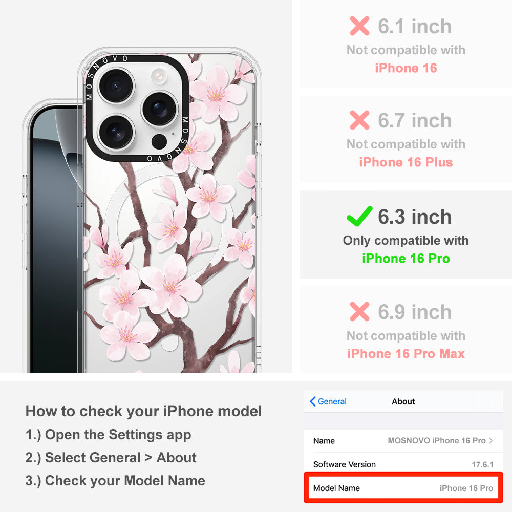 Cherry Blossom Flower Phone Case - iPhone 16 Pro Case - MOSNOVO