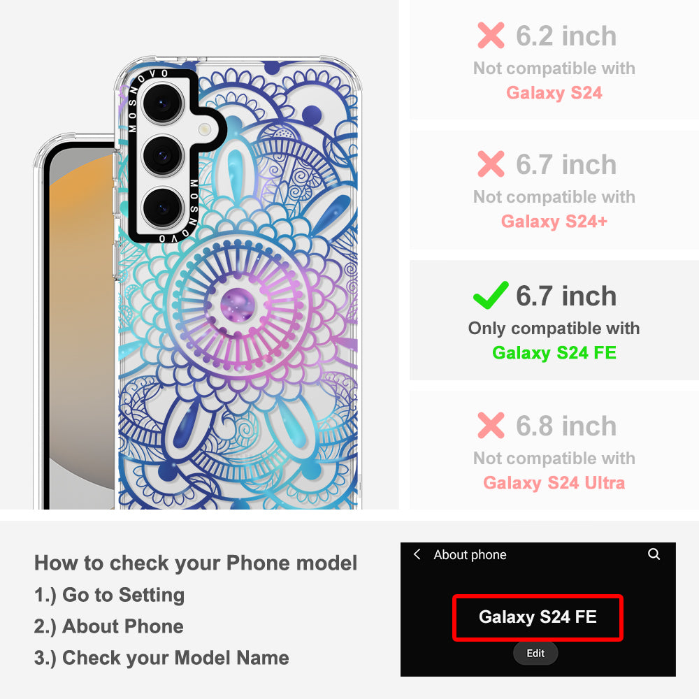 Violet Blue Mandala Phone Case - Samsung Galaxy S24 FE Case - MOSNOVO