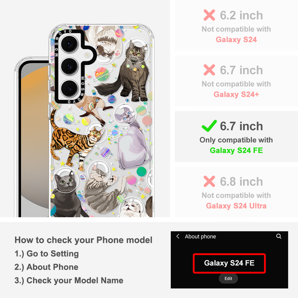 Space Cat Phone Case - Samsung Galaxy S24 FE Case - MOSNOVO