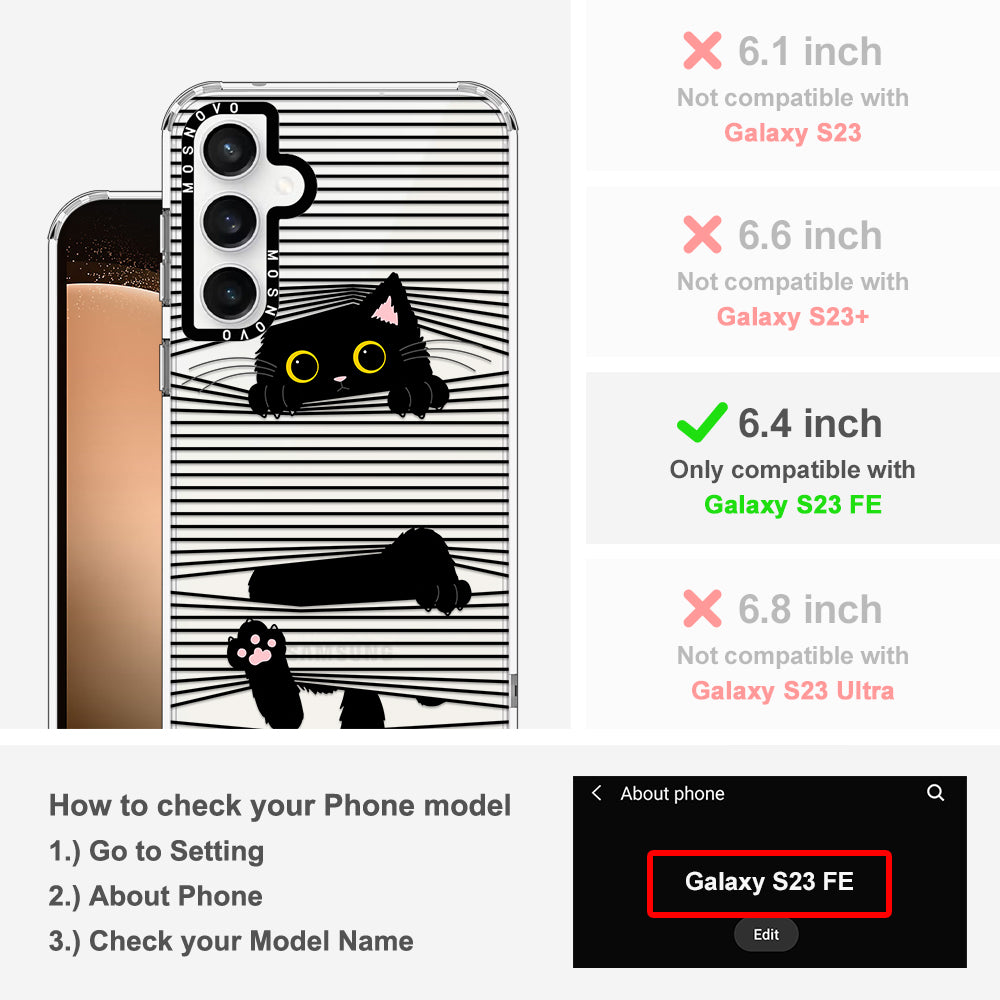 Hidden Black Cat Phone Case - Samsung Galaxy S23 FE Case