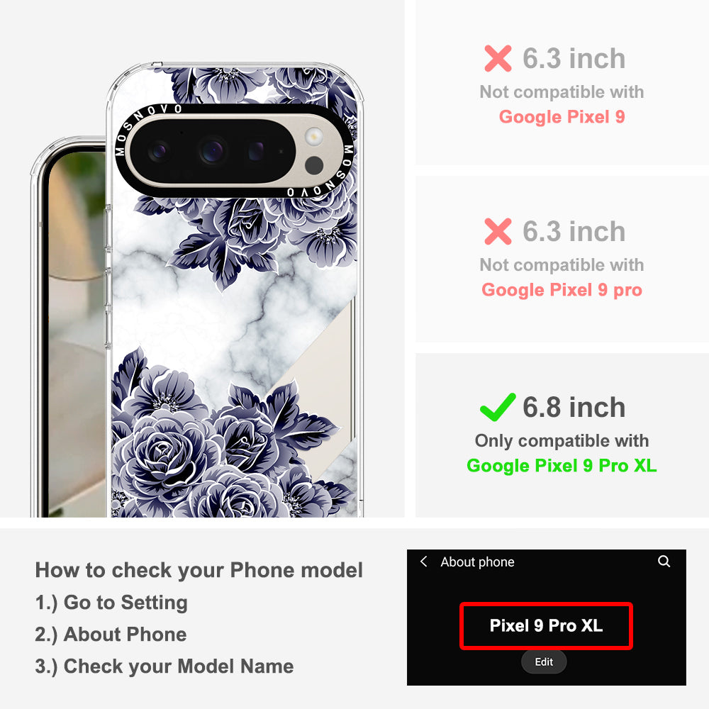 Purple Flower Marble Phone Case - Google Pixel 9 Pro XL Case