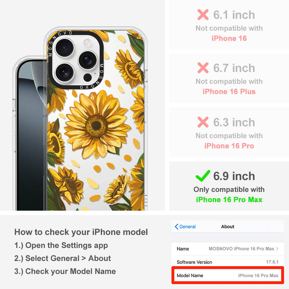 Sunflower Garden Phone Case - iPhone 16 Pro Max Case - MOSNOVO