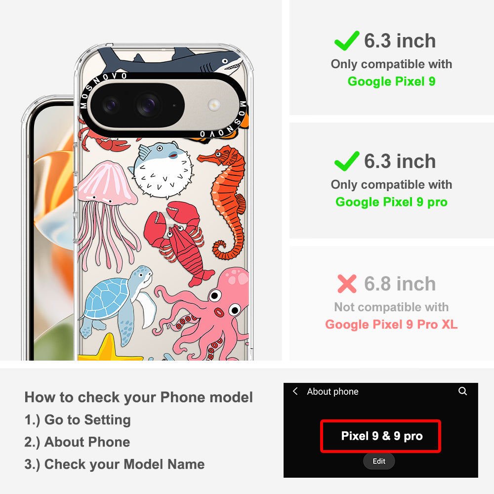 Cute Sea Animal Phone Case - Google Pixel 9 Pro Case