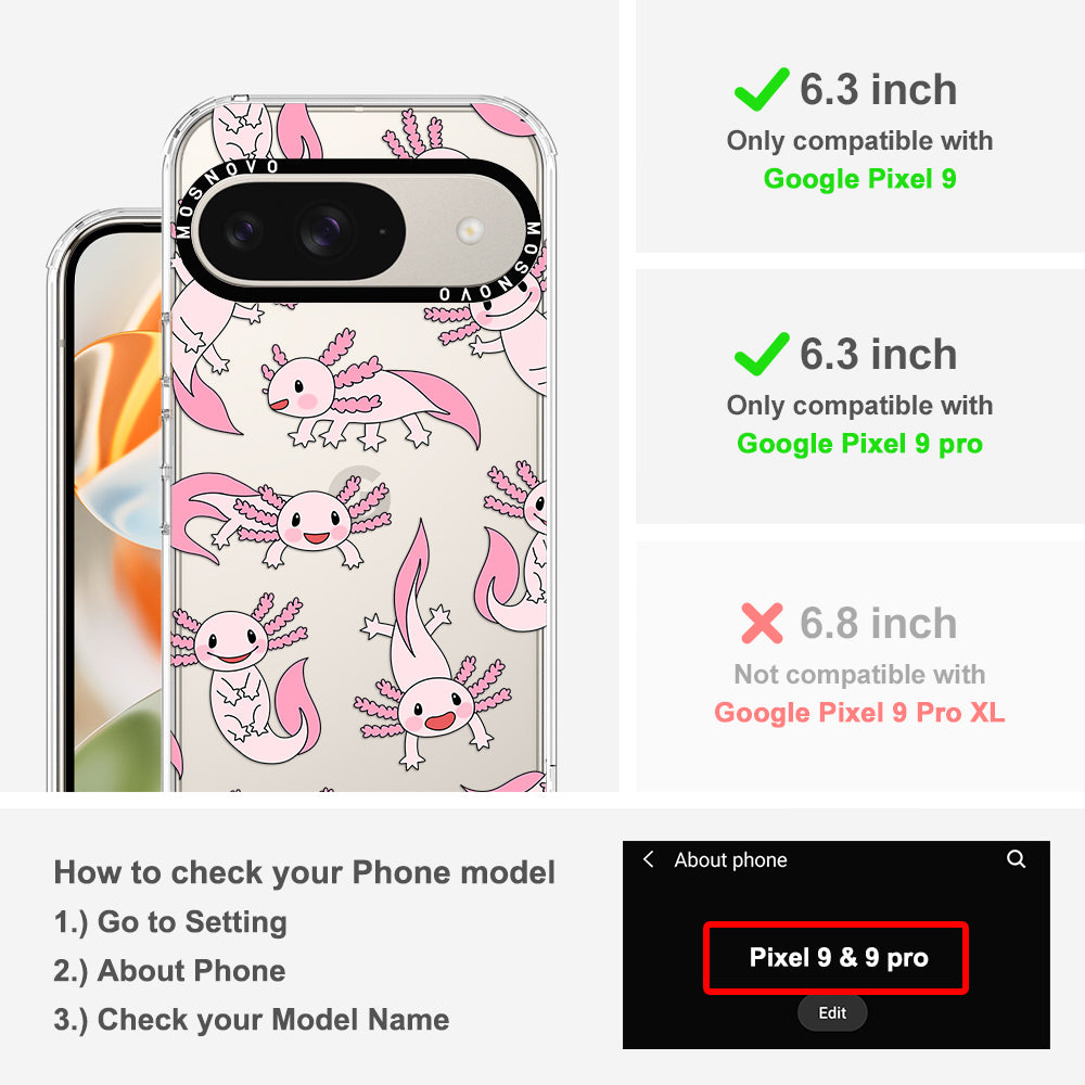 Pink Axolotl Phone Case - Google Pixel 9 Case