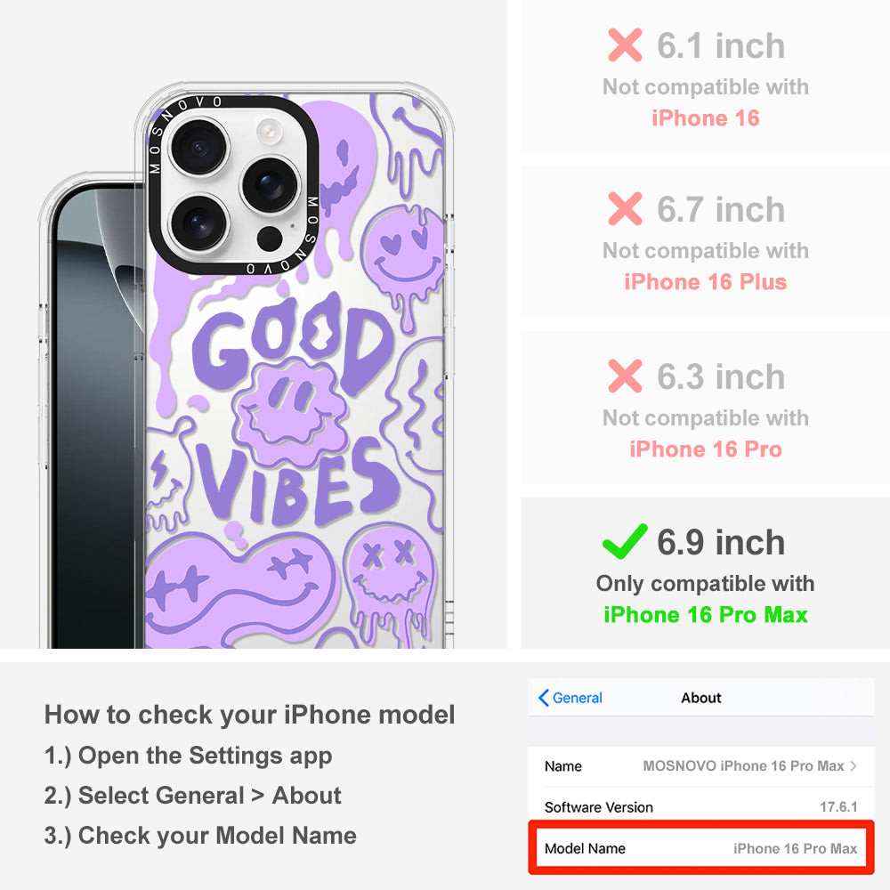 Good Vibes Phone Case - iPhone 16 Pro Max Case - MOSNOVO