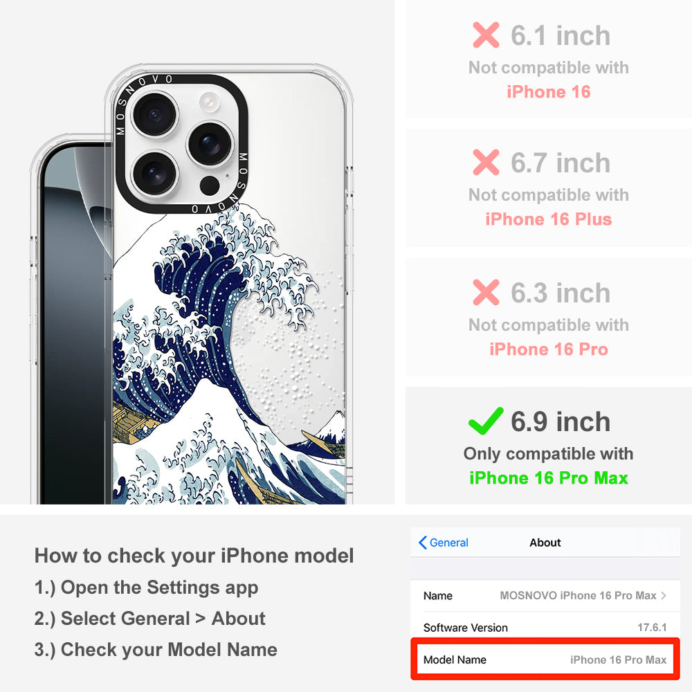 Great Wave Phone Case - iPhone 16 Pro Max Case - MOSNOVO