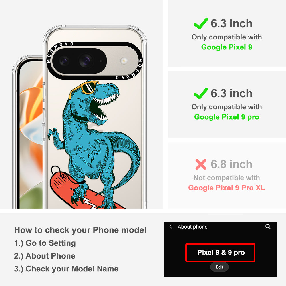 Surfing Dinosaur Phone Case - Google Pixel 9 Pro Case