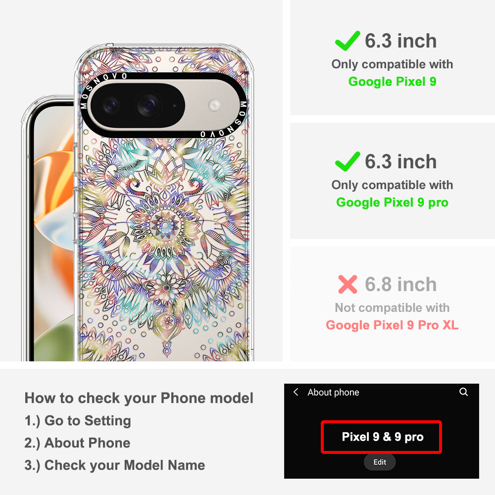 Rainbow Mandala Phone Case - Google Pixel 9 Case