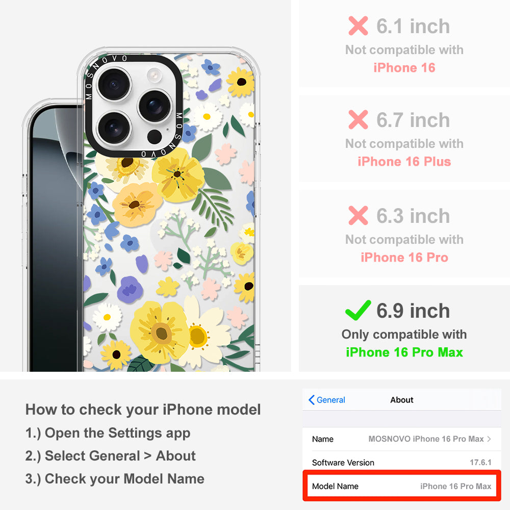 Spring Wild Floral Phone Case - iPhone 16 Pro Max Case - MOSNOVO