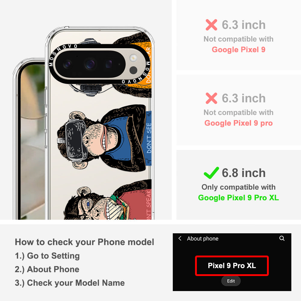 Don't Speak, Don't See,Don't Hear Phone Case - Google Pixel 9 Pro XL Case