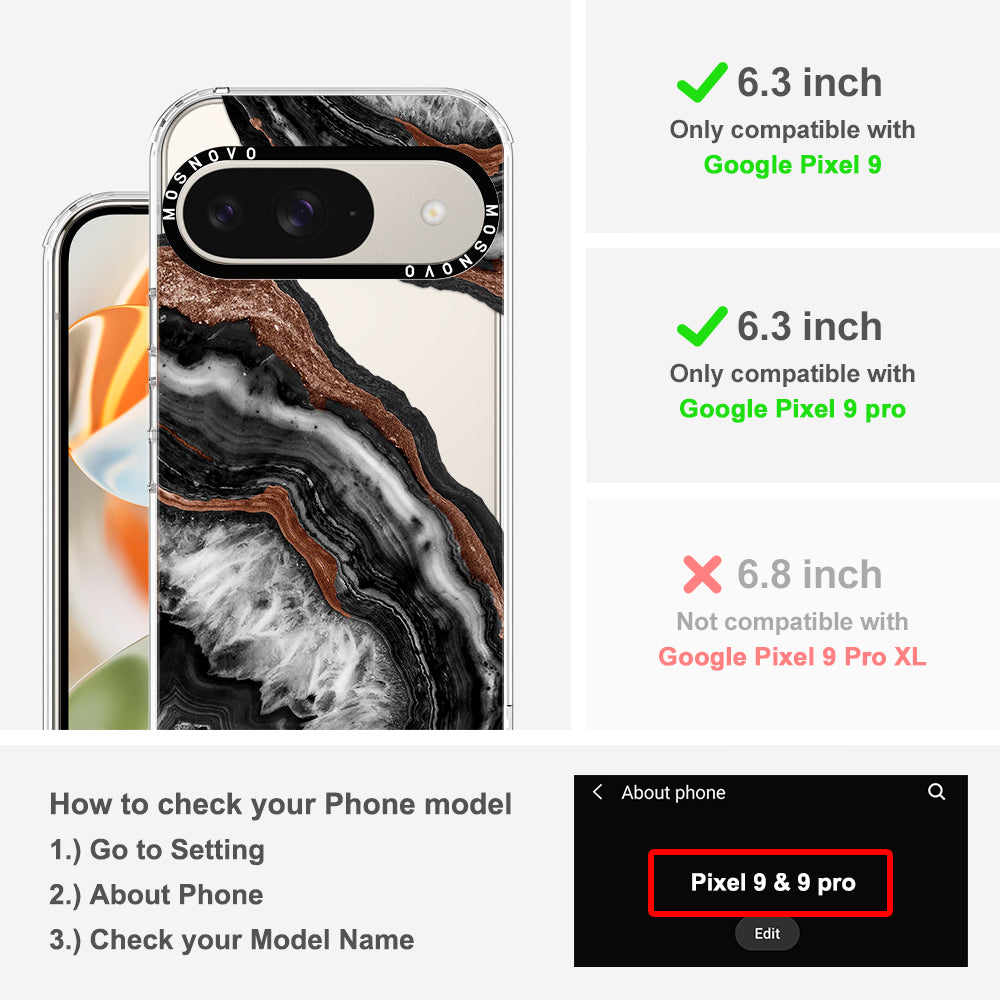 Black Agate Phone Case - Google Pixel 9 Pro Case