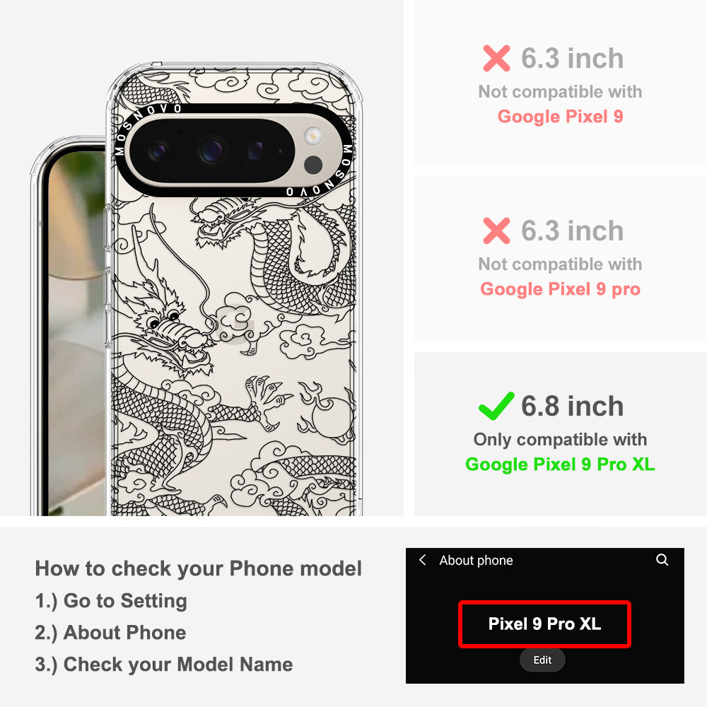 Black Dragon Phone Case - Google Pixel 9 Pro XL Case