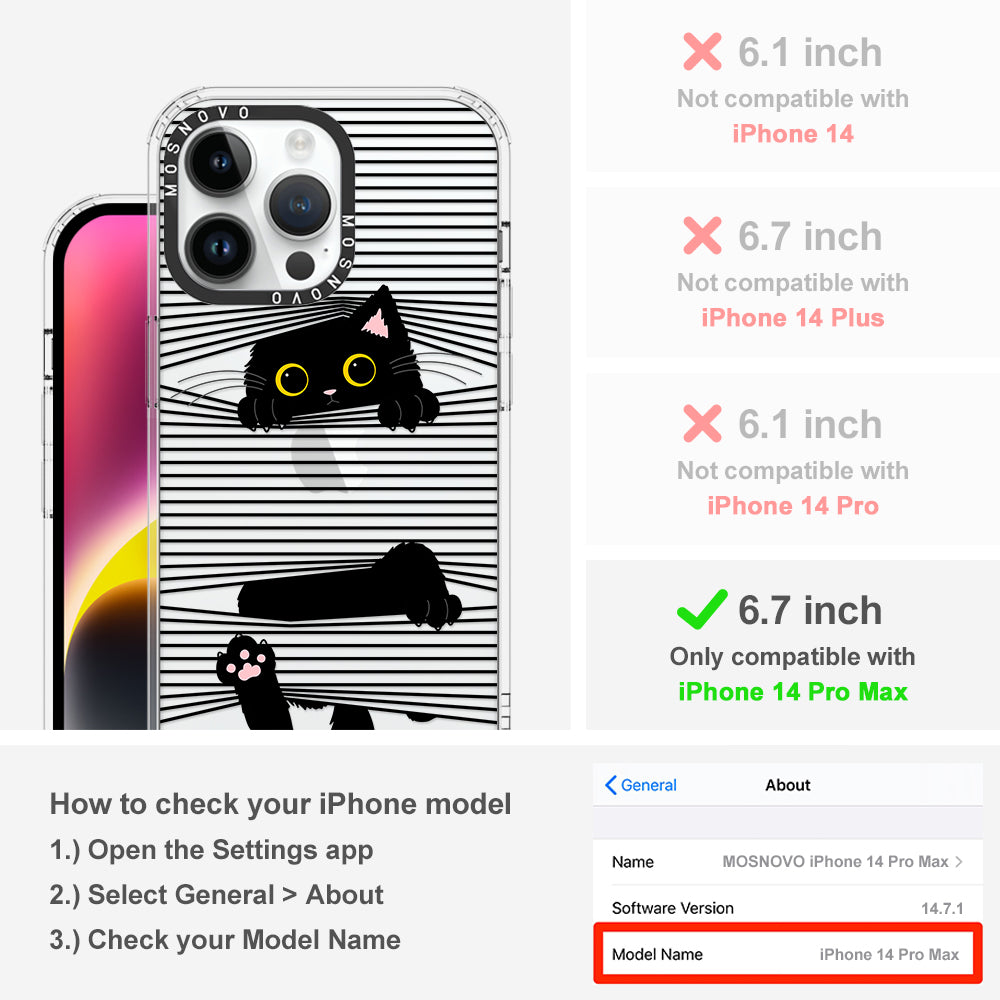 Hidden Black Cat Phone Case - iPhone 14 Pro Max Case