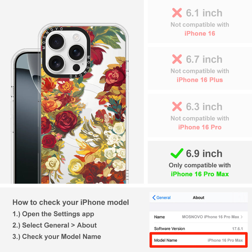 Vintage Flower Garden Phone Case - iPhone 16 Pro Max Case - MOSNOVO