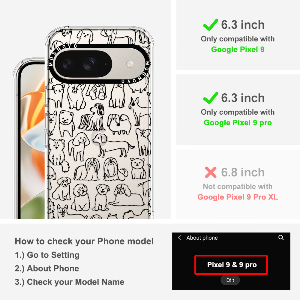 Doodle Dog Phone Case - Google Pixel 9 Pro Case