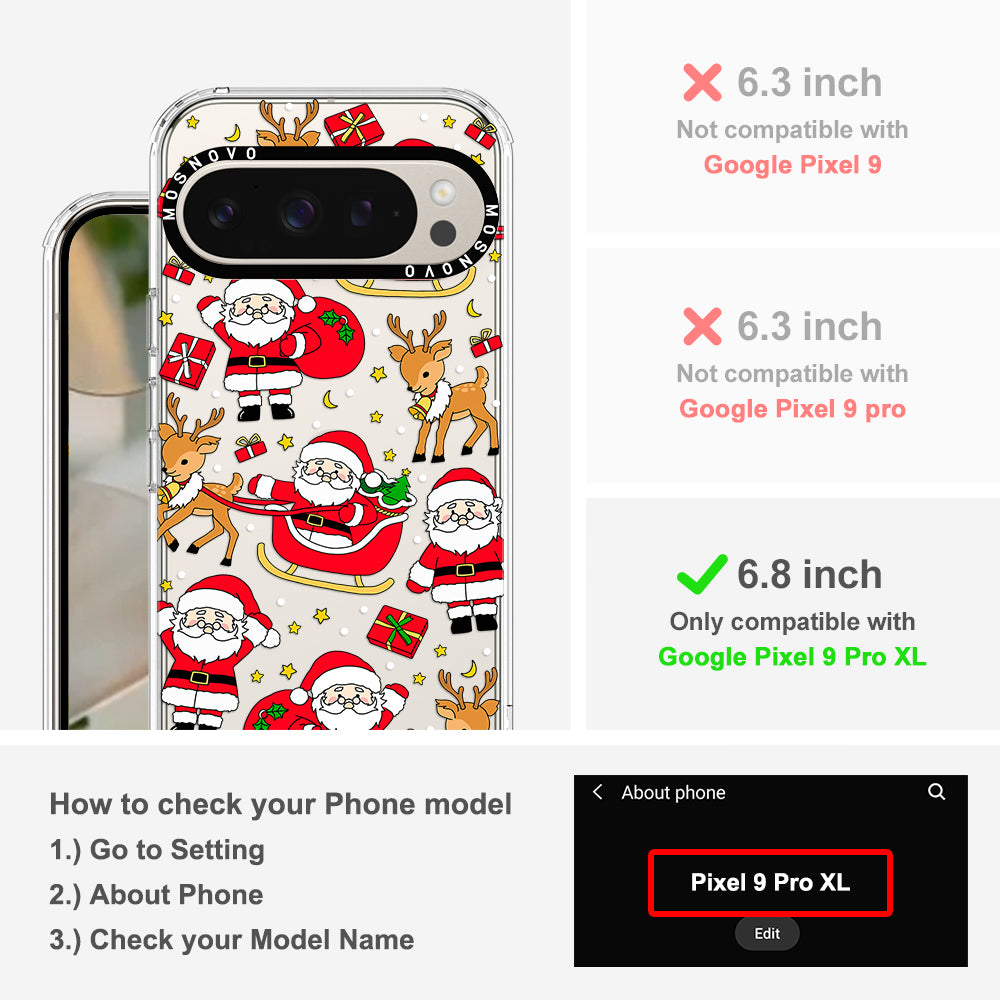 Cute Santa Claus Deer Phone Case - Google Pixel 9 Pro XL Case