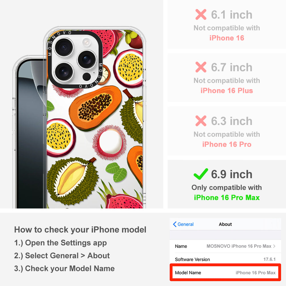 Tropical Fruit Phone Case - iPhone 16 Pro Max Case - MOSNOVO