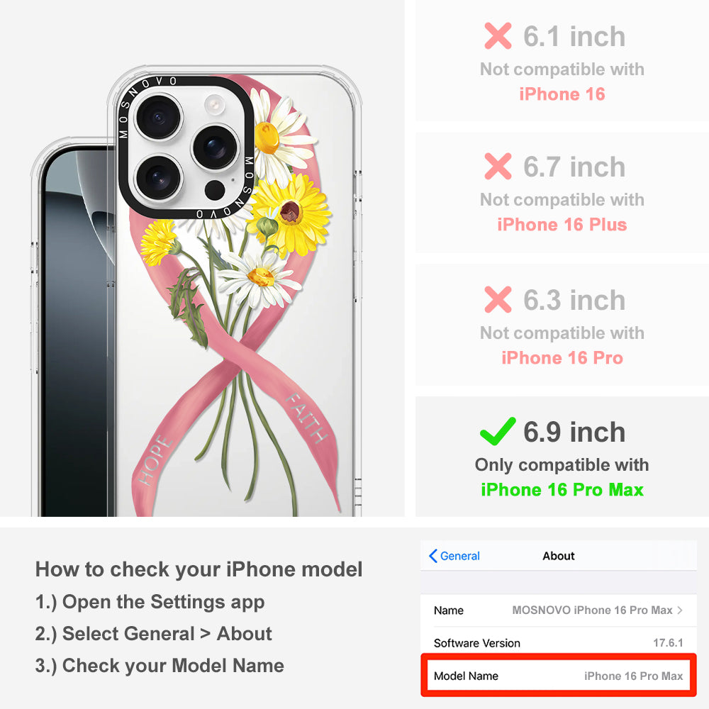Breast Awareness Phone Case - iPhone 16 Pro Max Case - MOSNOVO