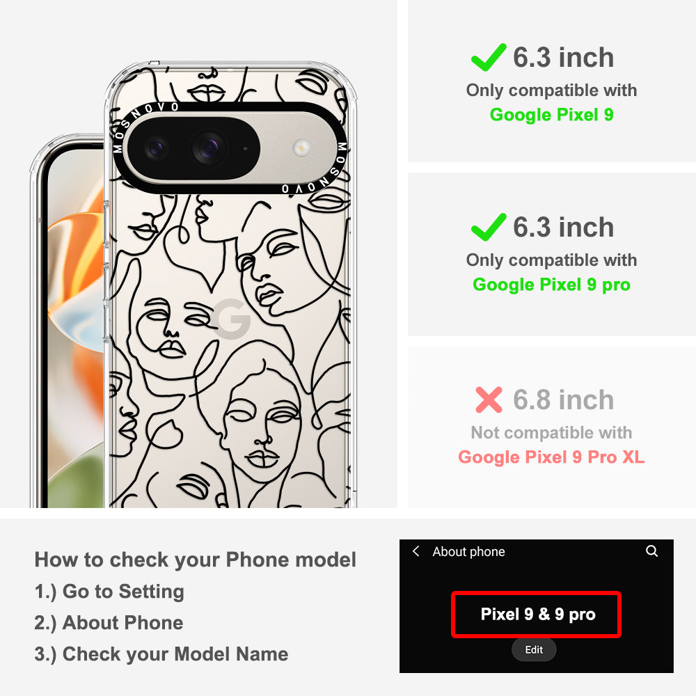 Abstract Face Line Art Phone Case - Google Pixel 9 Pro Case