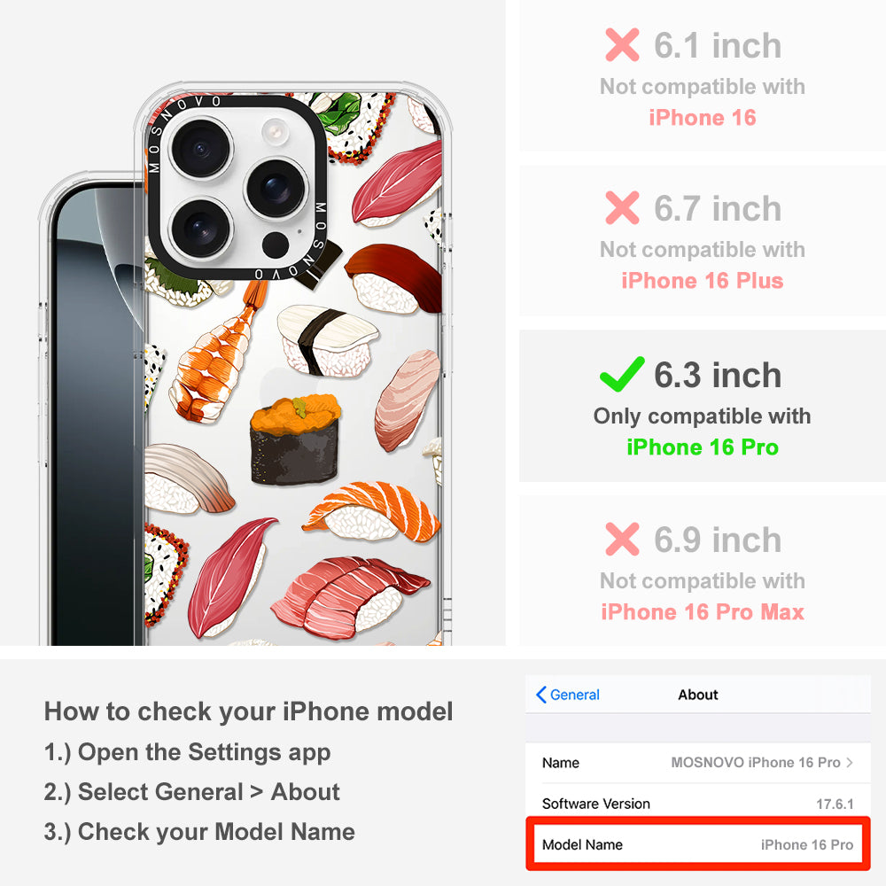 Mixed Sushi Phone Case - iPhone 16 Pro Case - MOSNOVO