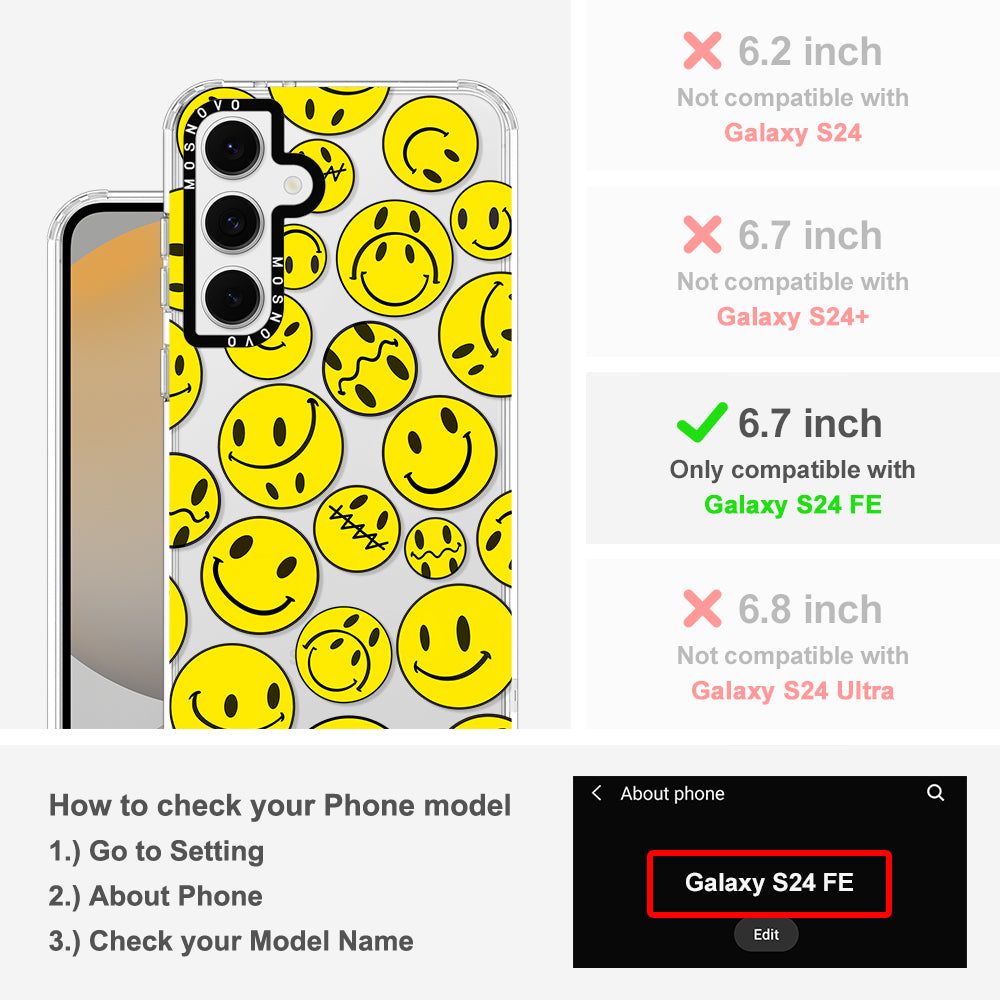 Smiley Face Phone Case - Samsung Galaxy S24 FE Case - MOSNOVO