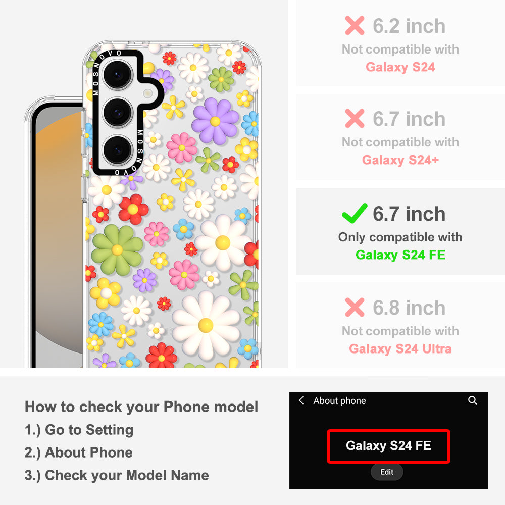 3D Flowers Phone Case - Samsung Galaxy S24 FE Case - MOSNOVO
