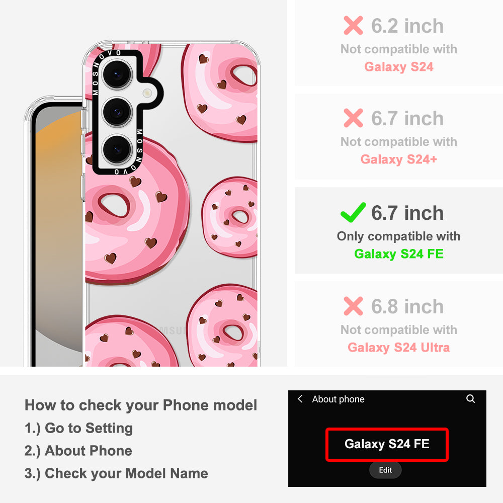 Pink Donuts Phone Case - Samsung Galaxy S24 FE Case - MOSNOVO