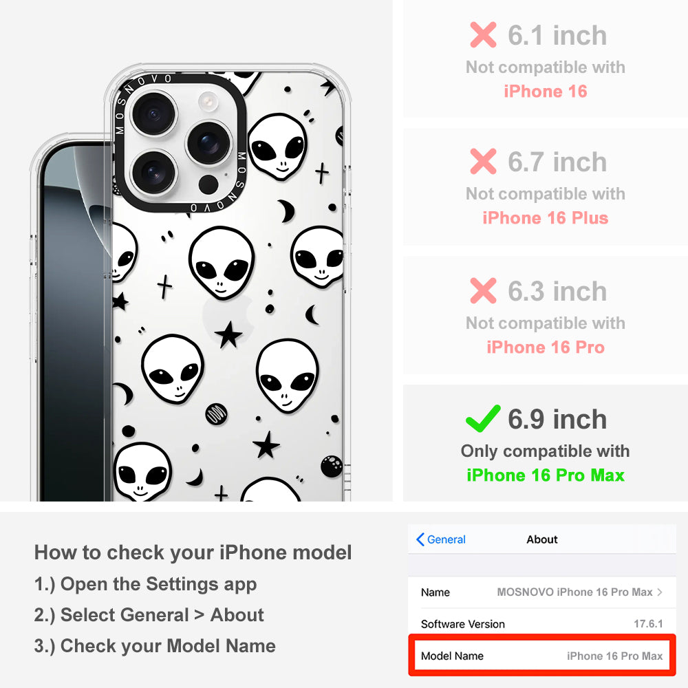 Cute Alien Phone Case - iPhone 16 Pro Max Case - MOSNOVO