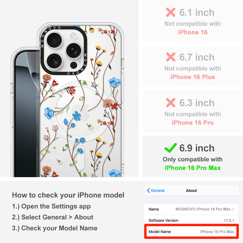 Wildflowers Phone Case - iPhone 16 Pro Max Case - MOSNOVO