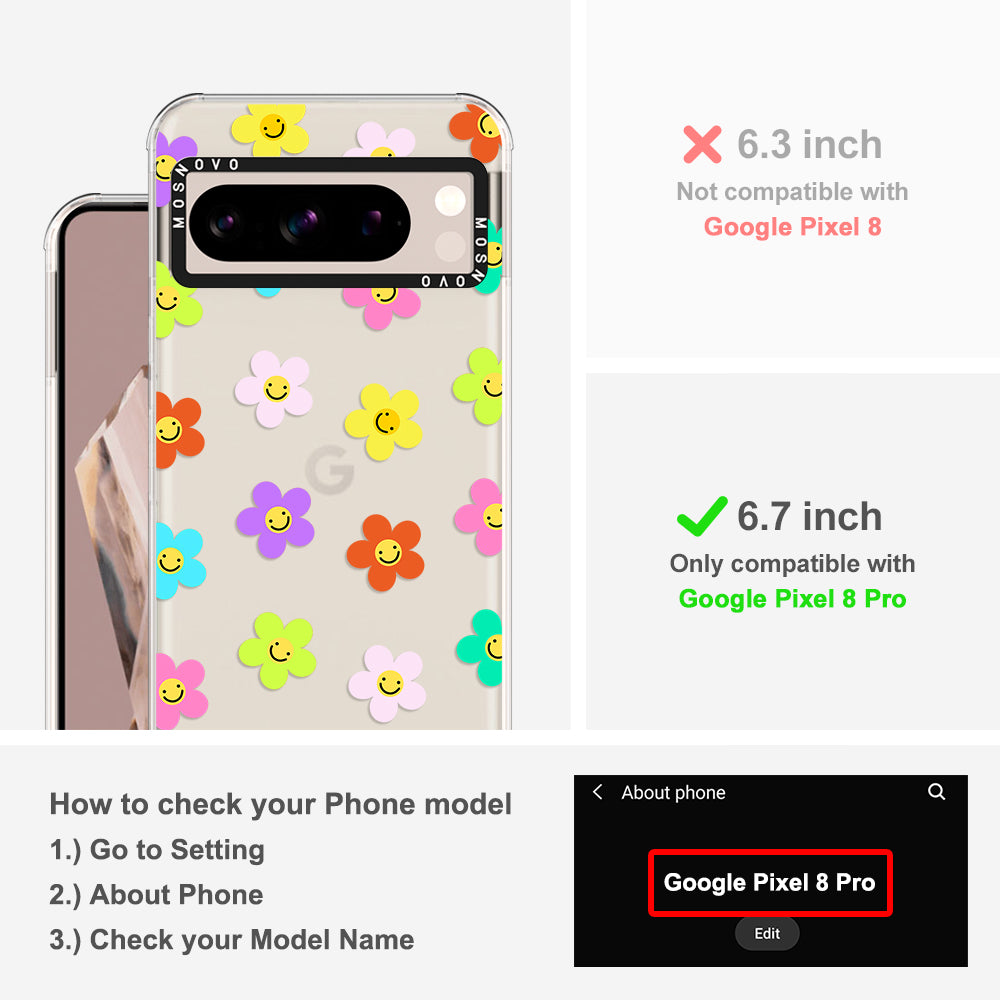 Smile Floral Phone Case - Google Pixel 8 Pro Case