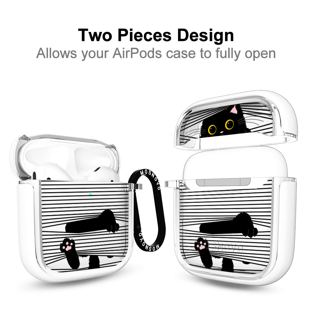 Hidden Black Cat AirPods 1/2 Case