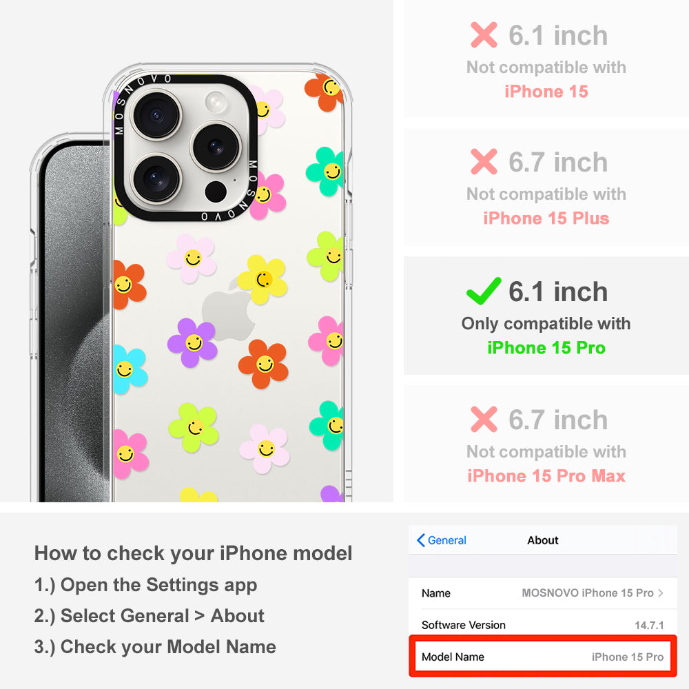 Smile Floral Phone Case - iPhone 15 Pro Case